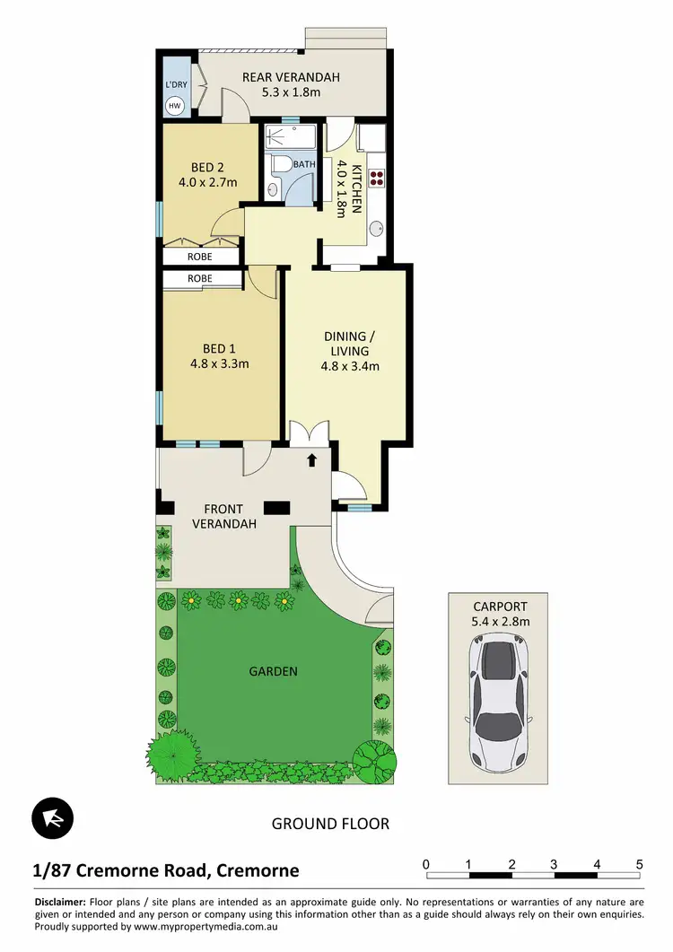 Floorplan of Homely apartment listing, 1/87 Cremorne Road, Cremorne Point NSW 2090