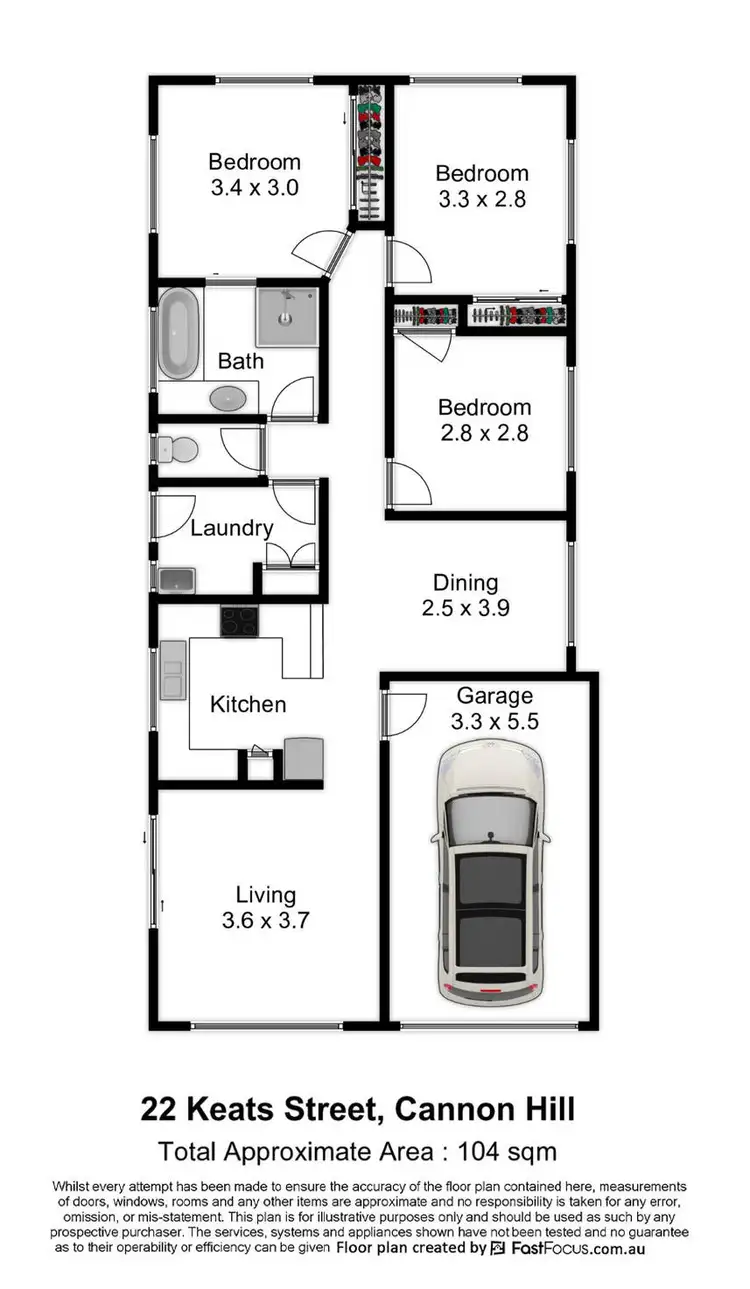Floorplan of Homely house listing, 22 Keats Street, Cannon Hill QLD 4170