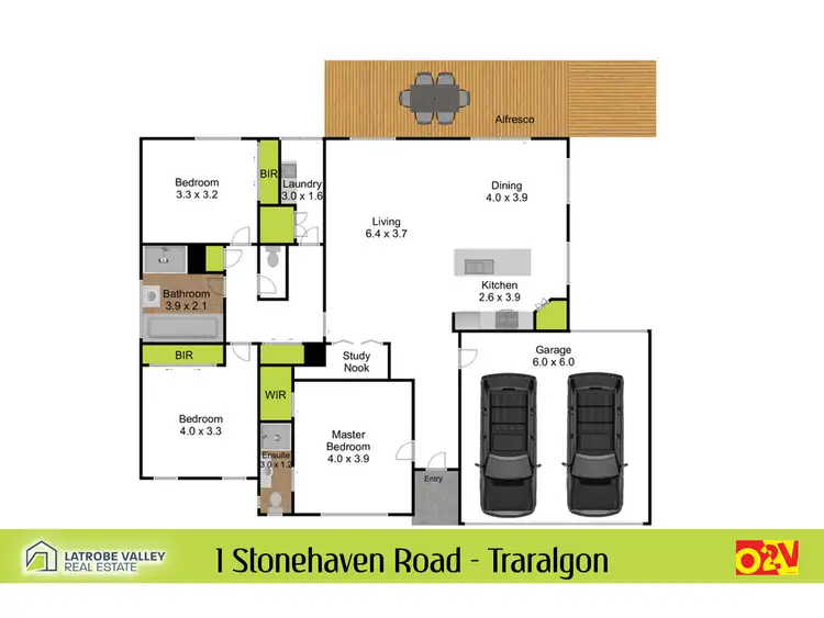 Floorplan of Homely house listing, 1 Stonehaven Road, Traralgon VIC 3844