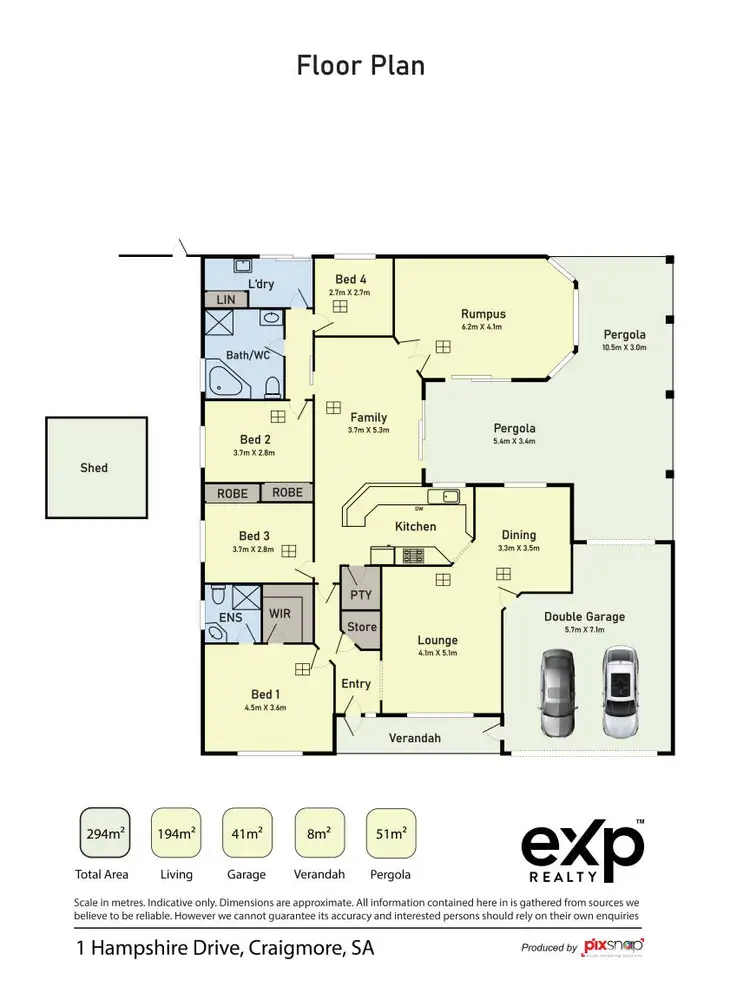 Floorplan of Homely house listing, 1 Hampshire Drive, Craigmore SA 5114