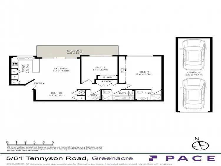 Floorplan of Homely unit listing, 5/61 Tennyson Road, Greenacre NSW 2190