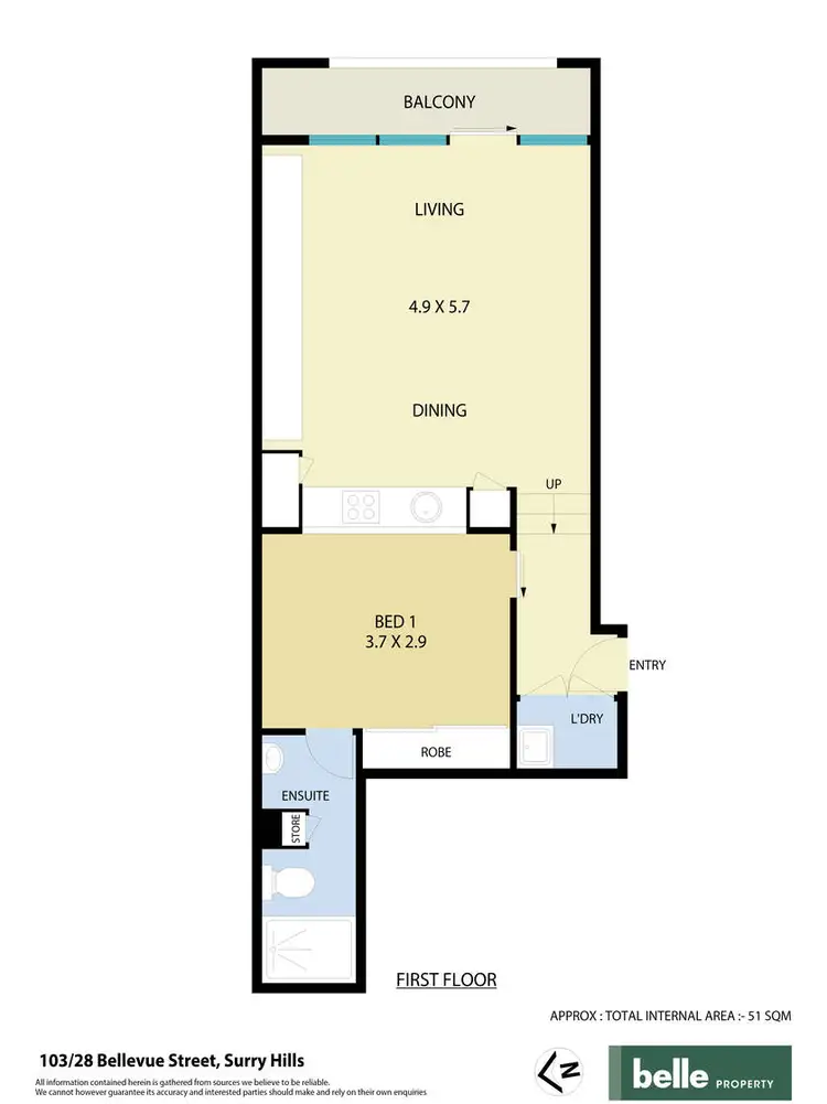 Floorplan of Homely apartment listing, 103/24-38 Bellevue Street, Surry Hills NSW 2010