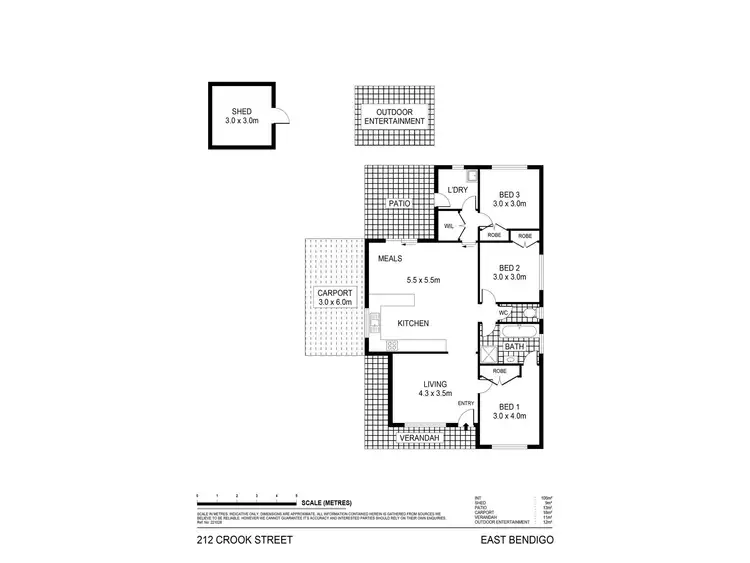 Floorplan of Homely house listing, 212 Crook Street, East Bendigo VIC 3550