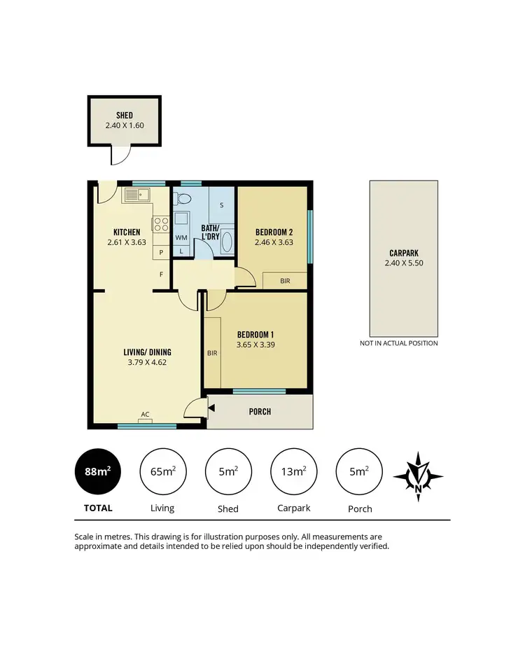 Floorplan of Homely unit listing, 1/37 Curzon Street, Camden Park SA 5038