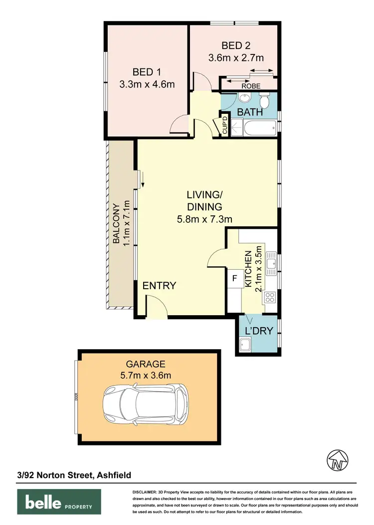 Floorplan of Homely unit listing, 3/92 Norton Street, Ashfield NSW 2131