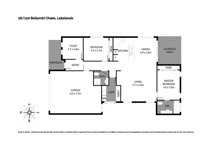 Floorplan of Homely villa listing, 26/52 Bellambi Chase, Lakelands WA 6180