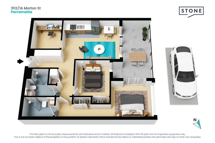 Floorplan of Homely apartment listing, 3112/1A Morton Street, Parramatta NSW 2150