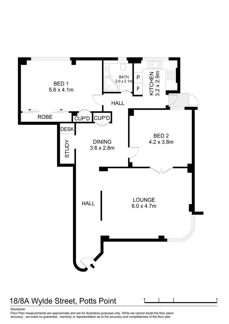 Floorplan of Homely apartment listing, 18/8A Wylde Street, Potts Point NSW 2011