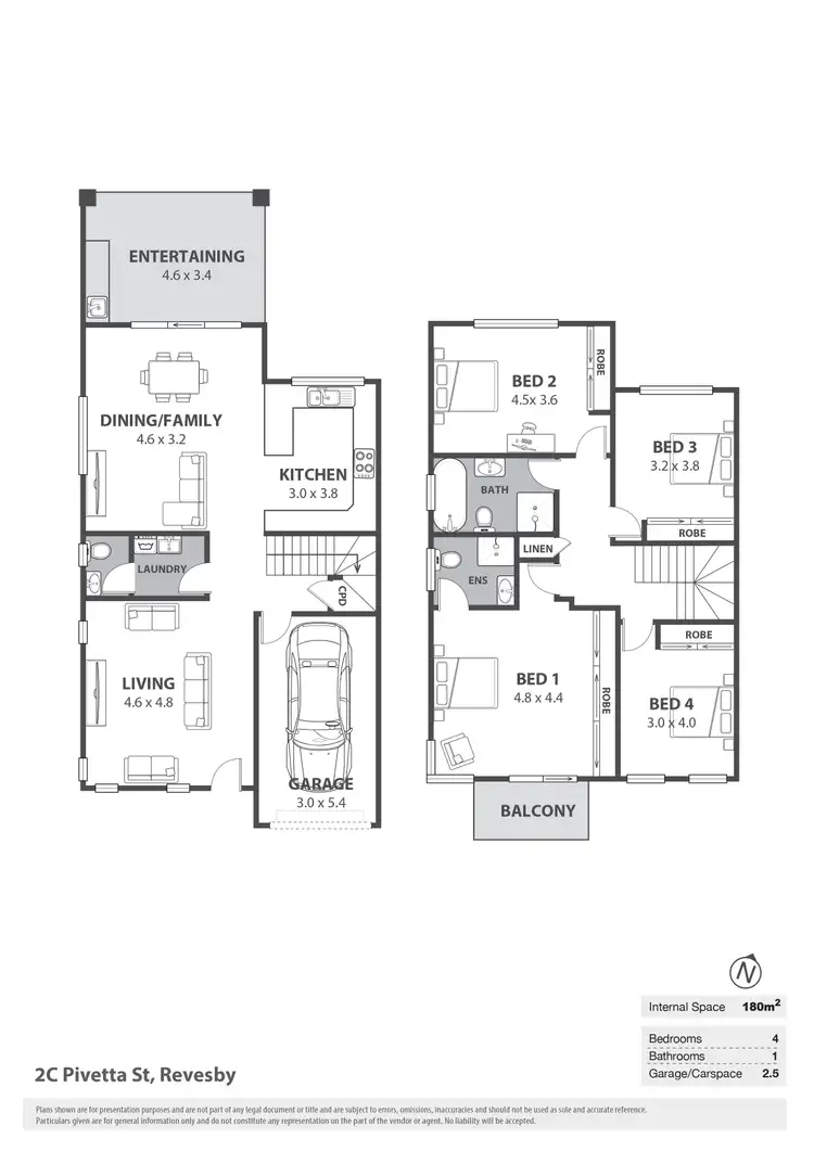 Floorplan of Homely semi-detached listing, 2C Pivetta Street, Revesby NSW 2212
