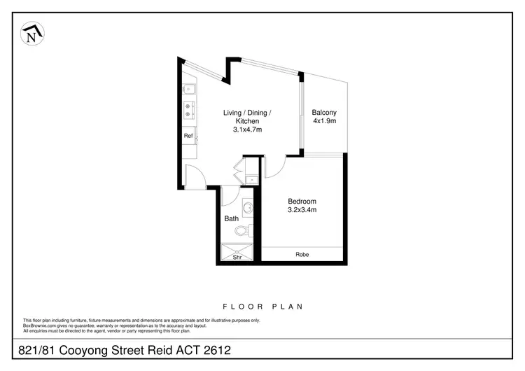 Floorplan of Homely apartment listing, 821/81 Cooyong Street, Reid ACT 2612