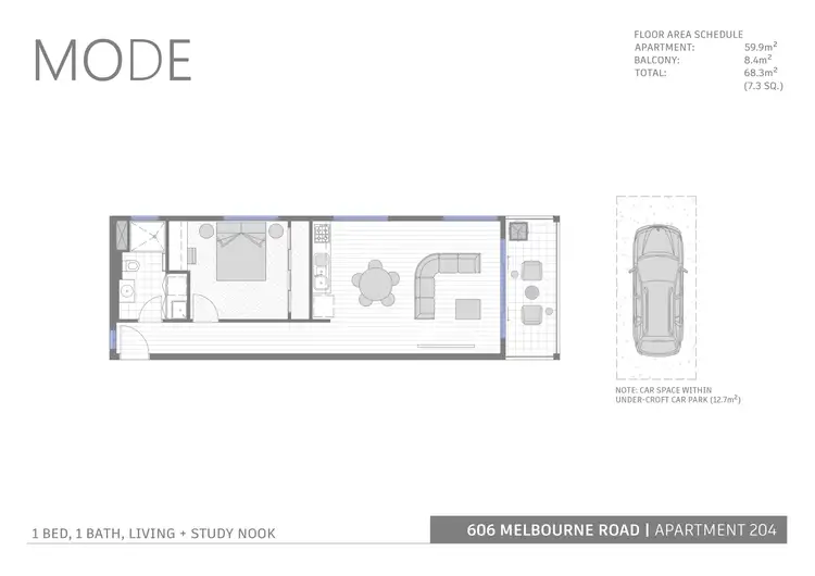 Floorplan of Homely apartment listing, 204/606 Melbourne Road, Spotswood VIC 3015