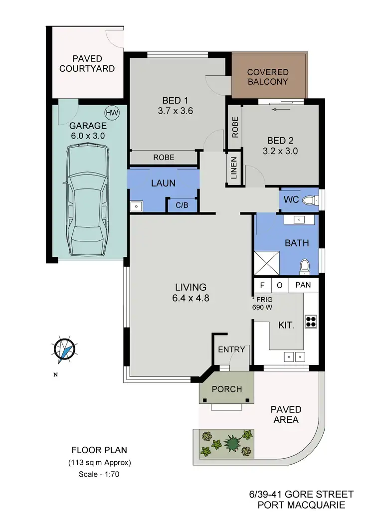 Floorplan of Homely villa listing, 6/39-41 Gore Street, Port Macquarie NSW 2444