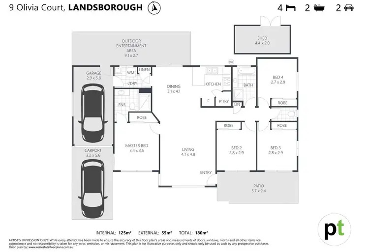 Floorplan of Homely house listing, 9 Olivia Court, Landsborough QLD 4550