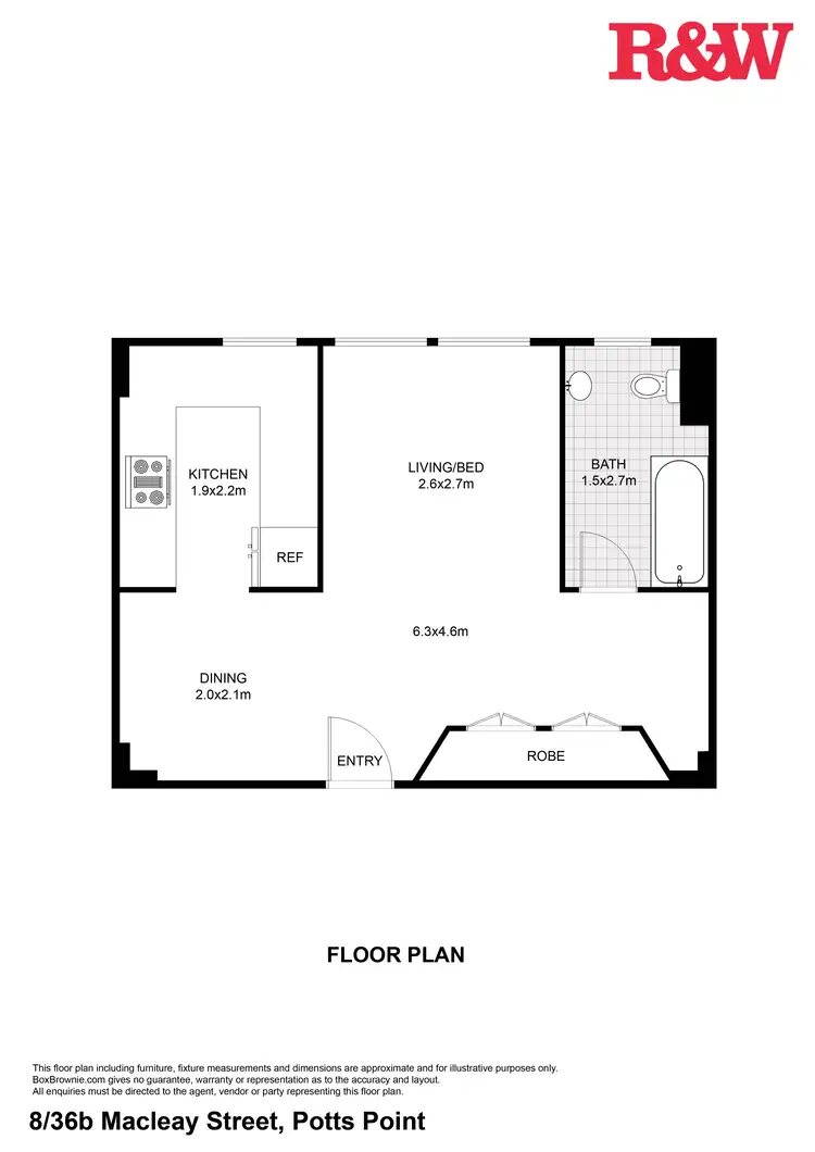 Floorplan of Homely unit listing, 8/36B Macleay Street, Elizabeth Bay NSW 2011