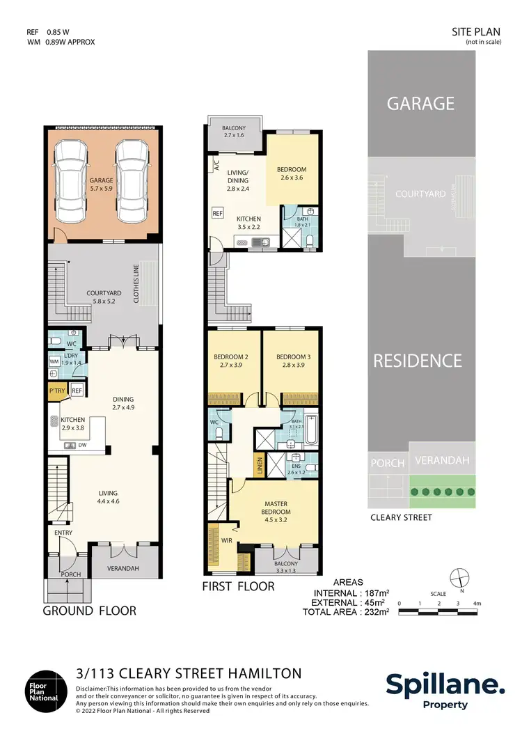 Floorplan of Homely townhouse listing, 3/113 Cleary Street, Hamilton NSW 2303