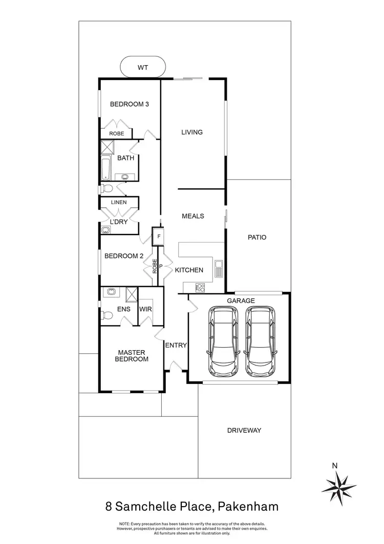 Floorplan of Homely house listing, 8 Samchelle Place, Pakenham VIC 3810