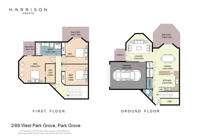 Floorplan of Homely townhouse listing, 2/69 West Park Grove, Park Grove TAS 7320