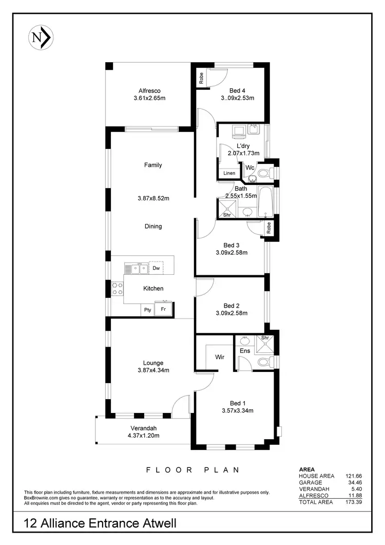 Floorplan of Homely house listing, 12 Alliance Entrance, Atwell WA 6164