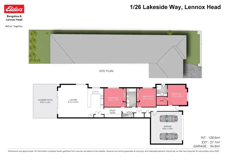 Floorplan of Homely semi-detached listing, 1/26 Lakeside Way, Lennox Head NSW 2478