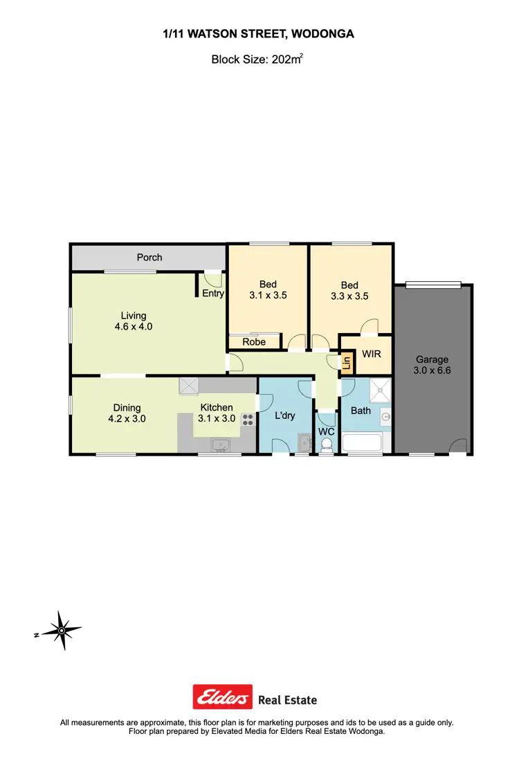 Floorplan of Homely unit listing, 1/11 Watson Street, Wodonga VIC 3690
