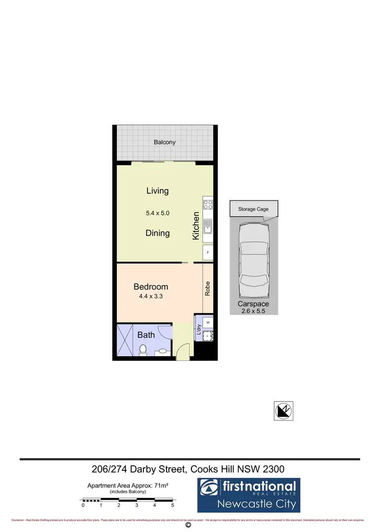 Floorplan of Homely apartment listing, 206/274 Darby Street, Cooks Hill NSW 2300