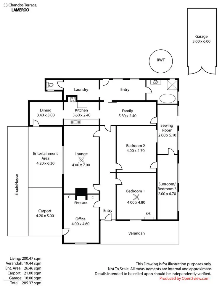 Floorplan of Homely house listing, 53 Chandos Terrace, Lameroo SA 5302
