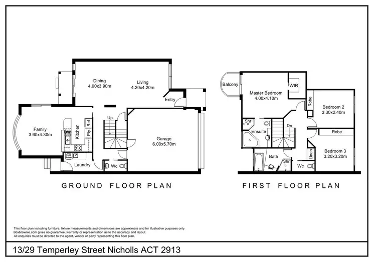 Floorplan of Homely townhouse listing, 13/29 Temperley Street, Nicholls ACT 2913
