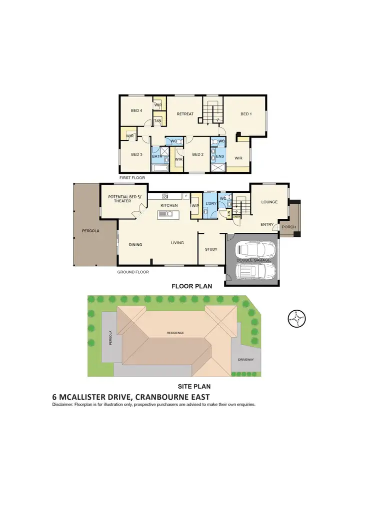 Floorplan of Homely house listing, 6 McAllister Drive, Cranbourne East VIC 3977