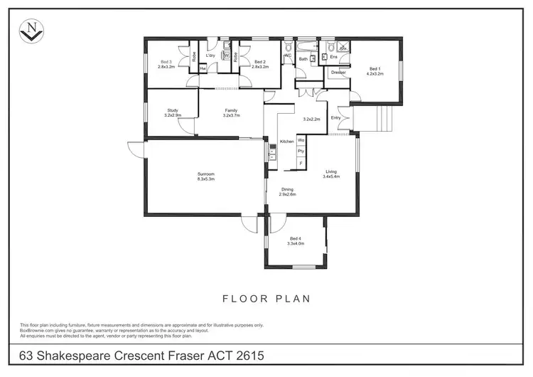 Floorplan of Homely house listing, 63 Shakespeare Crescent, Fraser ACT 2615