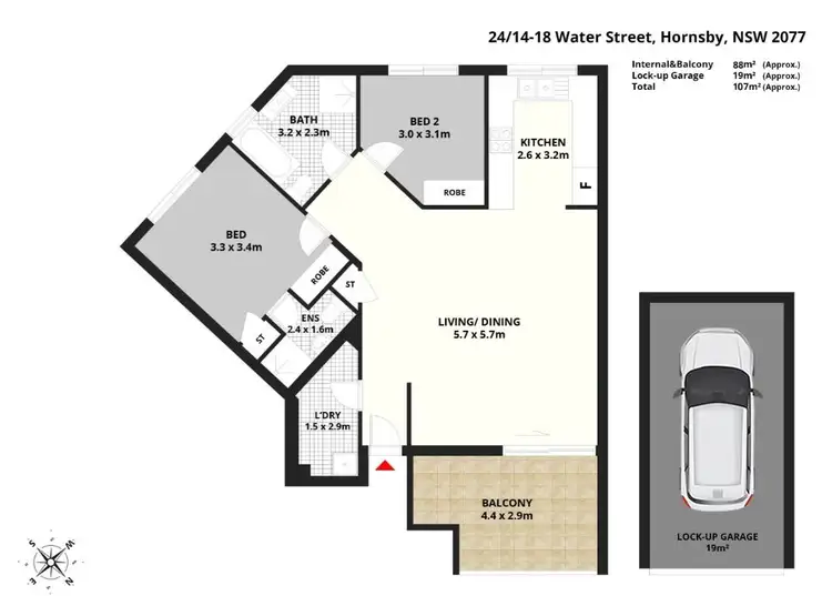 Floorplan of Homely unit listing, 24/14-18 Water Street, Hornsby NSW 2077