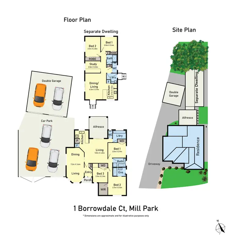Floorplan of Homely house listing, 1 Borrowdale Court, Mill Park VIC 3082