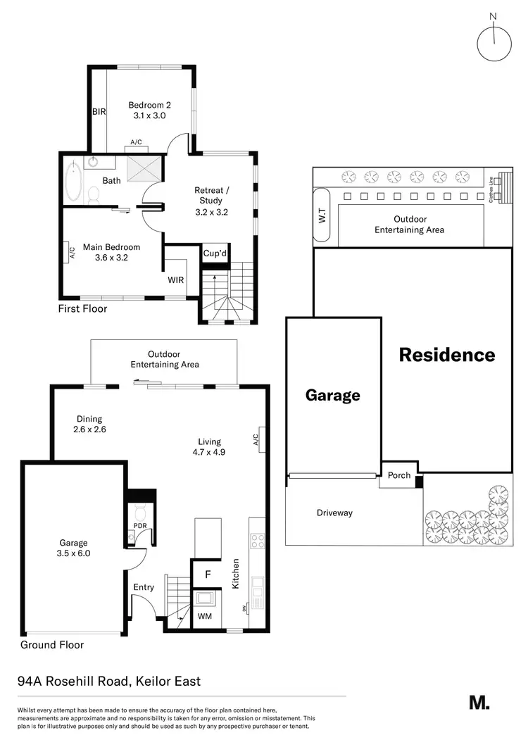 Floorplan of Homely townhouse listing, 94A Rosehill Road, Keilor East VIC 3033