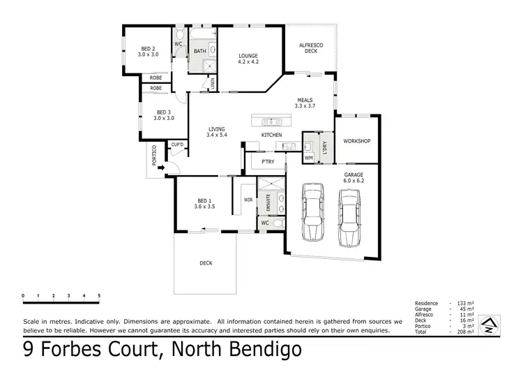 Floorplan of Homely house listing, 9 Forbes Court, North Bendigo VIC 3550
