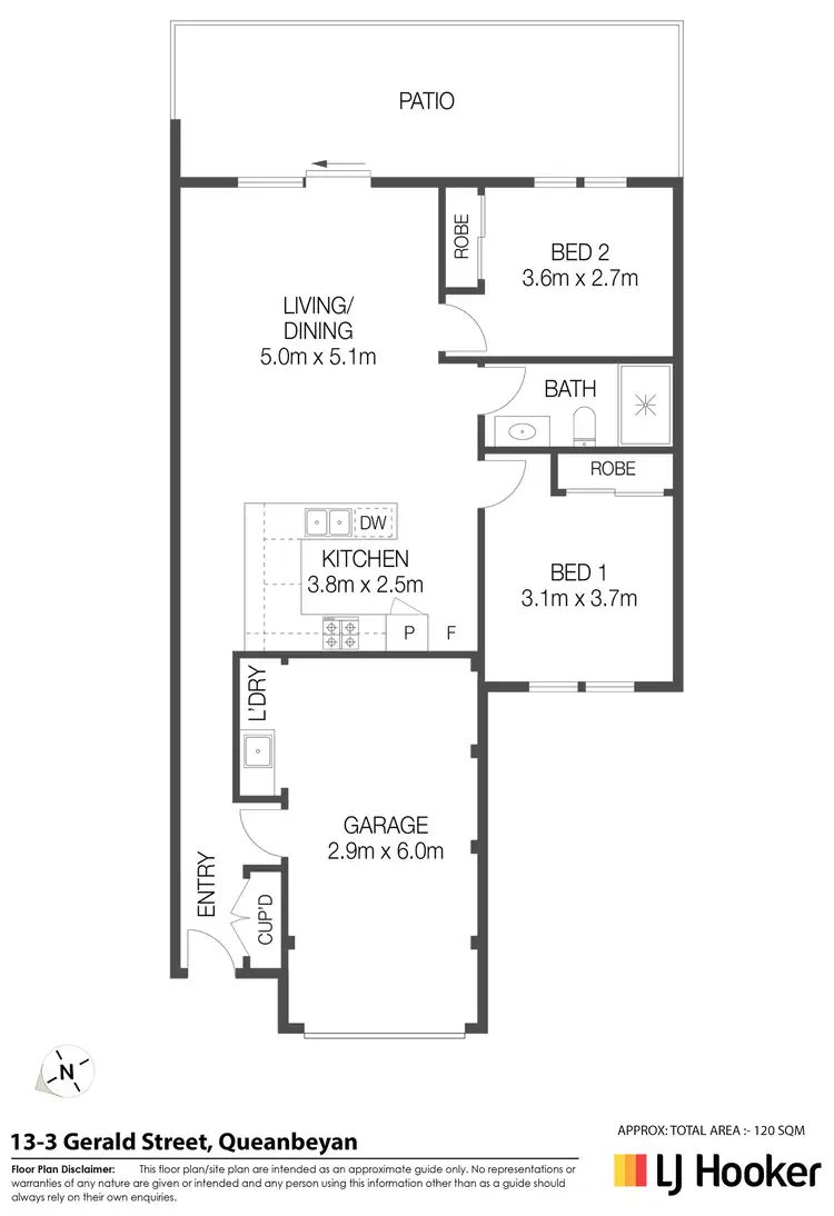 Floorplan of Homely townhouse listing, 13/3 Gerald Street, Queanbeyan NSW 2620