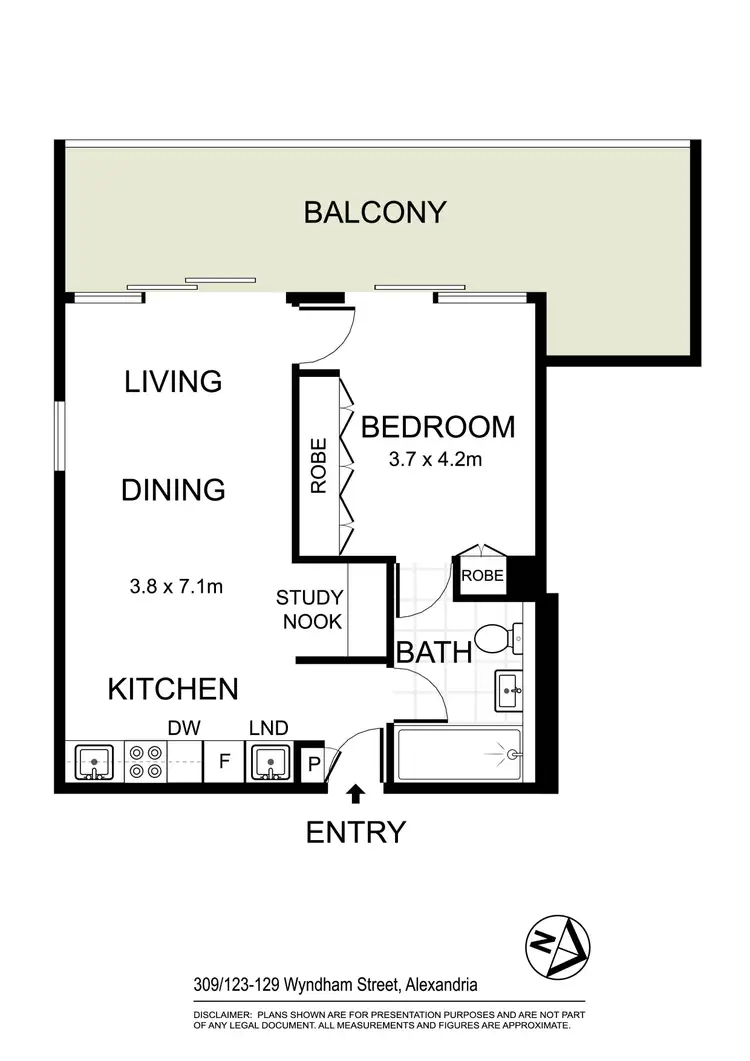 Floorplan of Homely apartment listing, 309/123-129 Wyndham Street, Alexandria NSW 2015