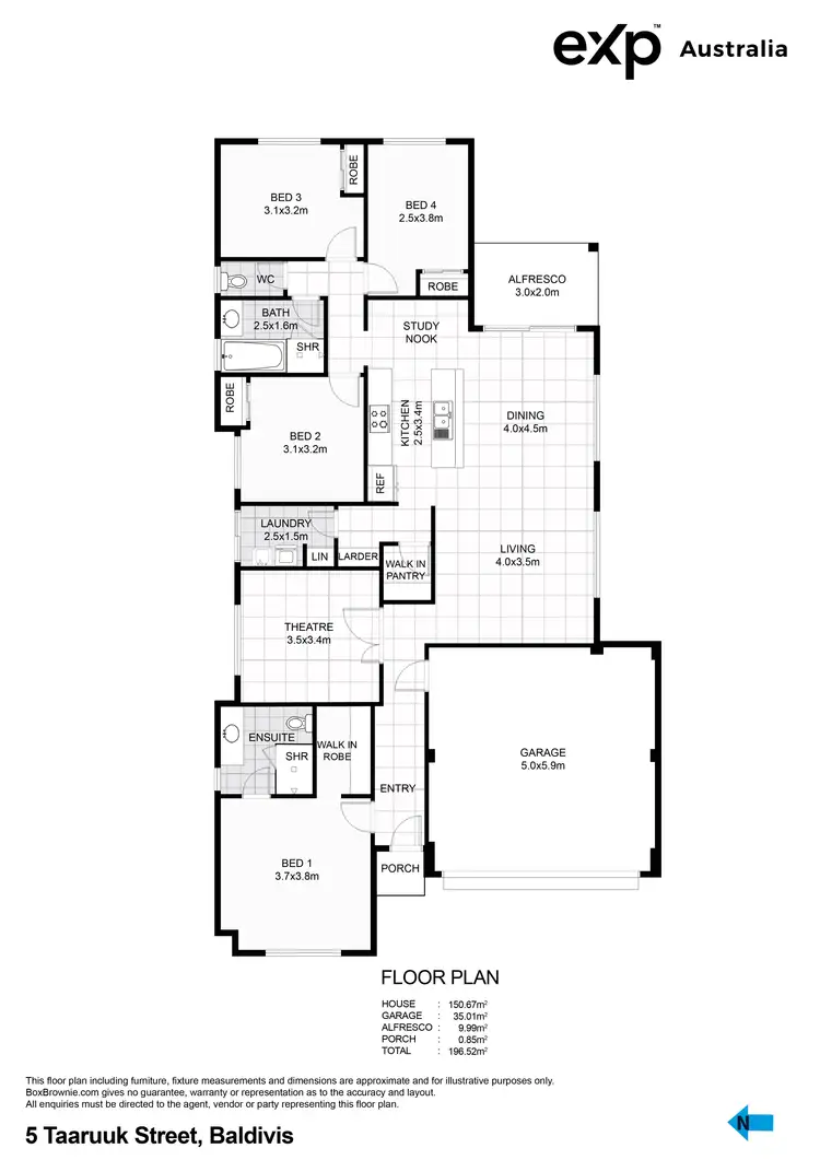 Floorplan of Homely house listing, 5 Taaruuk Street, Baldivis WA 6171
