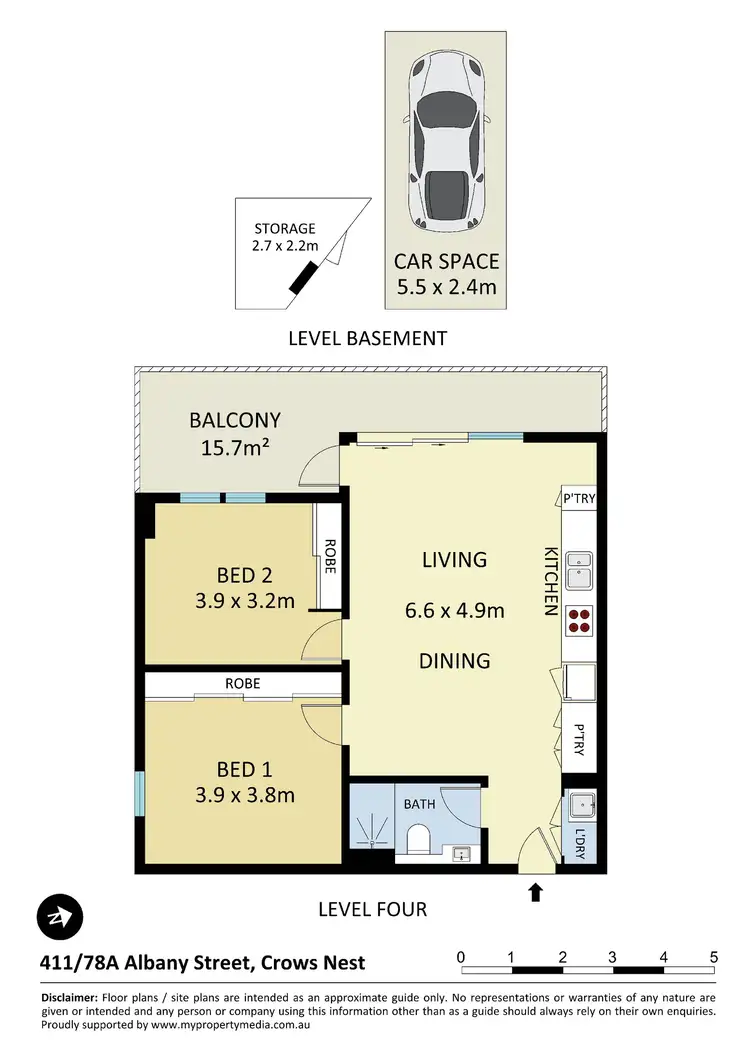 Floorplan of Homely apartment listing, 411/78a Albany Street, Crows Nest NSW 2065