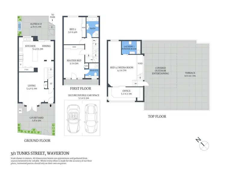 Floorplan of Homely townhouse listing, 3/1 Tunks Street, Waverton NSW 2060
