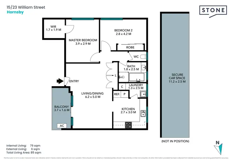 Floorplan of Homely unit listing, 15/23 William Street, Hornsby NSW 2077