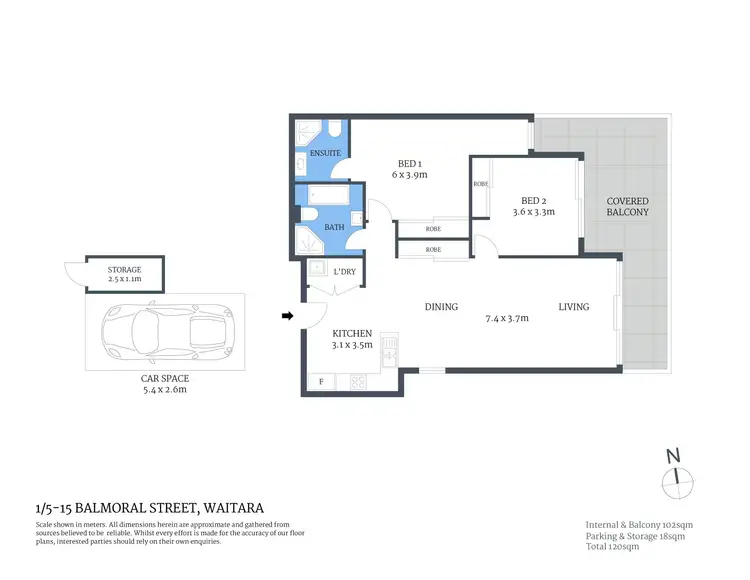 Floorplan of Homely apartment listing, 1/5-15 Balmoral Street, Waitara NSW 2077
