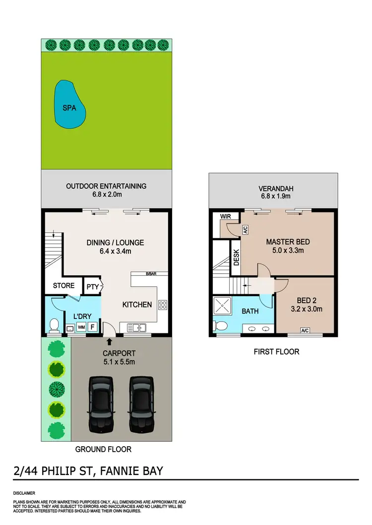 Floorplan of Homely townhouse listing, 2/44 Philip Street, Fannie Bay NT 820
