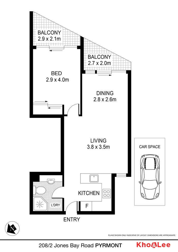 Floorplan of Homely apartment listing, 208/2 Jones Bay Road, Pyrmont NSW 2009