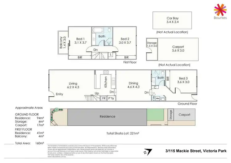 Floorplan of Homely townhouse listing, 3/115 Mackie Street, Victoria Park WA 6100