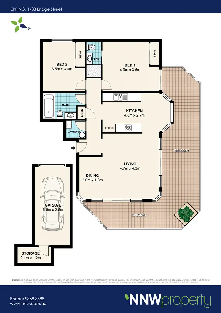 Floorplan of Homely unit listing, 1/38 Bridge Street, Epping NSW 2121