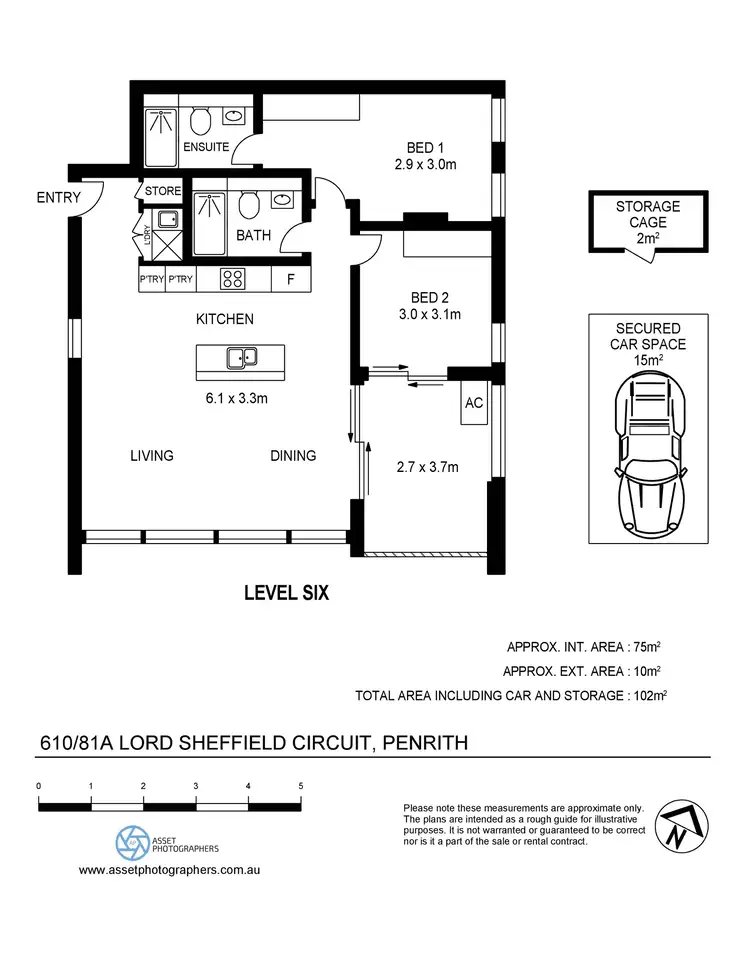 Floorplan of Homely apartment listing, 610/81A Lord Sheffield Circuit, Penrith NSW 2750