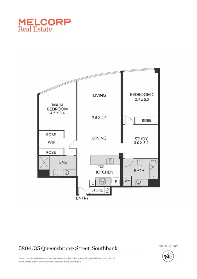 Floorplan of Homely apartment listing, 5804/35 Queensbridge Street, Southbank VIC 3006