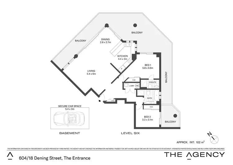 Floorplan of Homely apartment listing, 604/18 Dening Street, The Entrance NSW 2261
