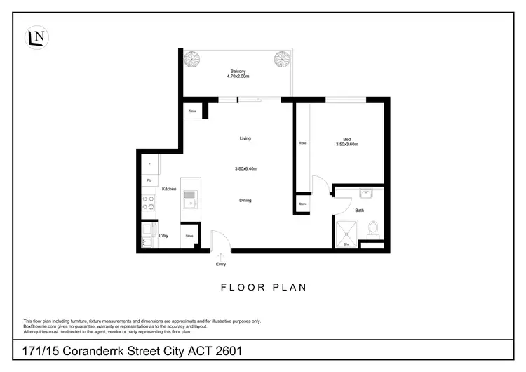Floorplan of Homely apartment listing, 171/15 Coranderrk Street, City ACT 2601