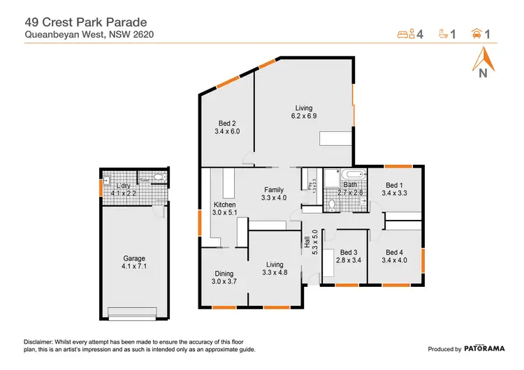 Floorplan of Homely house listing, 49 Crest Park Parade, Queanbeyan West NSW 2620