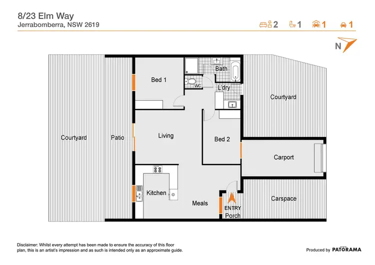 Floorplan of Homely townhouse listing, 8/23 Elm Way, Jerrabomberra NSW 2619